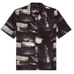 NWT - Allsaints Night Sky SS Shirt in Black, Relaxed Fit, Large